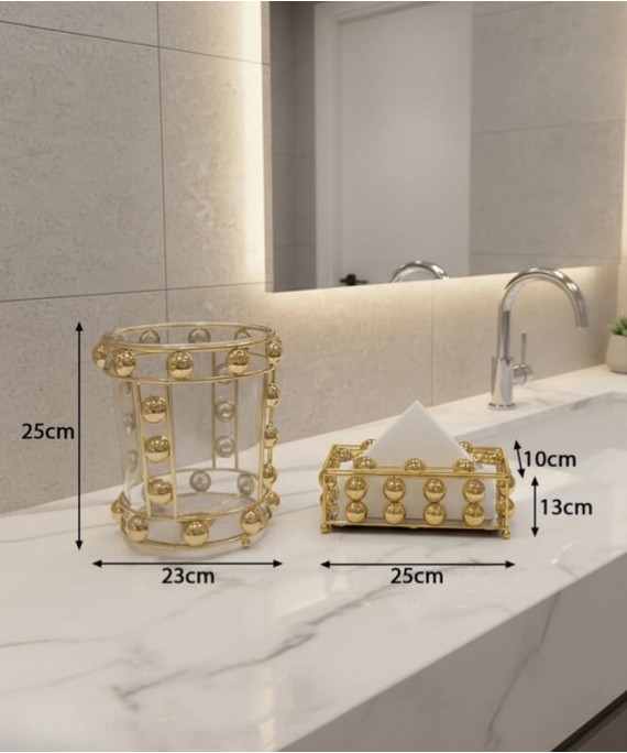 ZEYVE BEAD TRASH CAN 29x25cm + Z-SHAPED NAPKIN 25x13cm